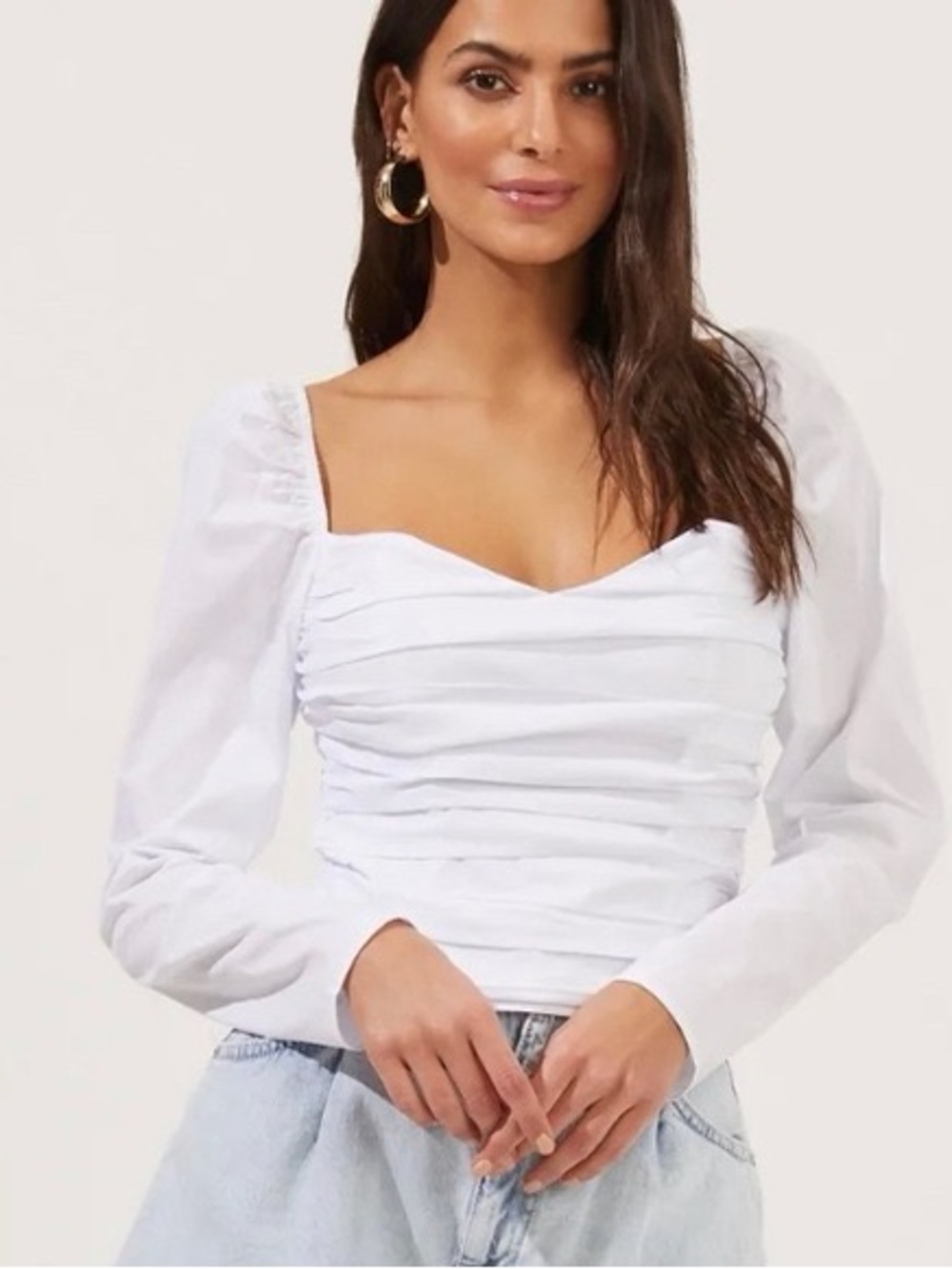 ASTR The Label Tonina ruched long-sleeve blouse